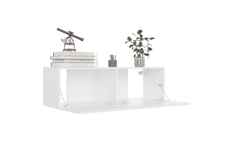TV-tasot 4 kpl valkoinen 100x30x30 cm lastulevy - Valkoinen - Huonekalut - TV- & Mediakalusteet - Tv taso & Mediataso