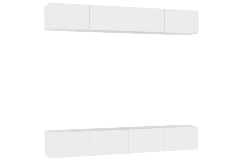TV-tasot 4 kpl valkoinen 100x30x30 cm lastulevy - Valkoinen - Huonekalut - TV- & Mediakalusteet - Tv taso & Mediataso