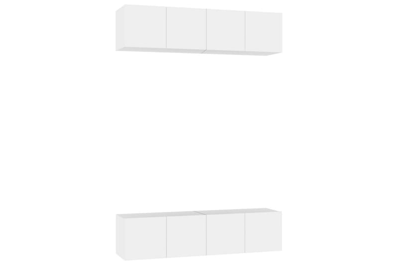 TV-tasot 4 kpl valkoinen 60x30x30 cm lastulevy - Valkoinen - Huonekalut - TV- & Mediakalusteet - Tv taso & Mediataso