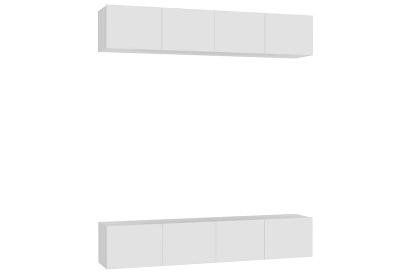 TV-tasot 4 kpl valkoinen 80x30x30 cm lastulevy - Valkoinen - Huonekalut - TV- & Mediakalusteet - Tv taso & Mediataso