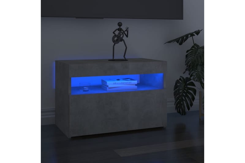 TV-tasot LED-valoilla 2 kpl betoninharmaa 60x35x40 cm - Harmaa - Huonekalut - TV- & Mediakalusteet - Tv taso & Mediataso