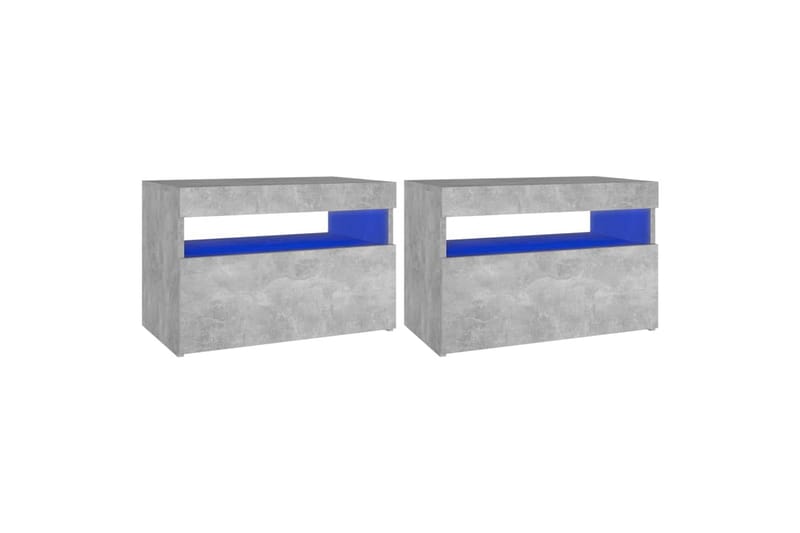 TV-tasot LED-valoilla 2 kpl betoninharmaa 60x35x40 cm - Harmaa - Huonekalut - TV- & Mediakalusteet - Tv taso & Mediataso
