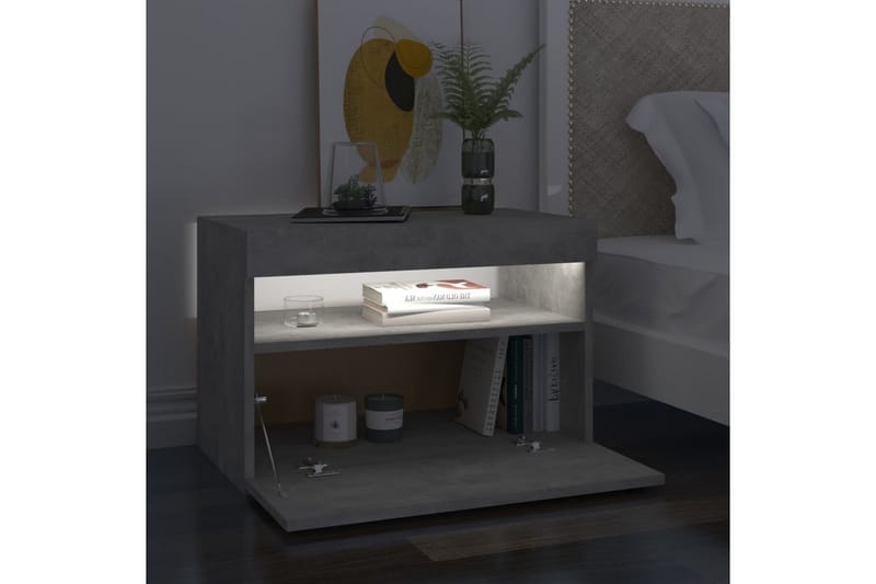 TV-tasot LED-valoilla 2 kpl betoninharmaa 60x35x40 cm - Harmaa - Huonekalut - TV- & Mediakalusteet - Tv taso & Mediataso