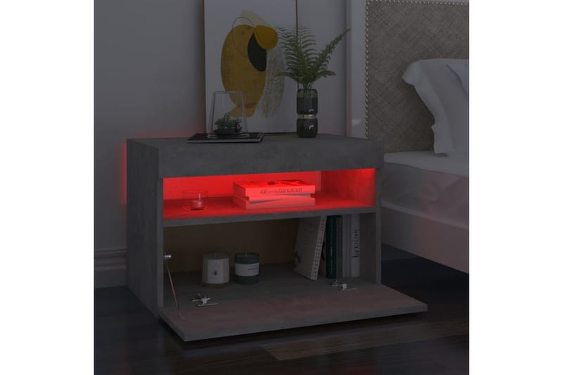 TV-tasot LED-valoilla 2 kpl betoninharmaa 60x35x40 cm - Harmaa - Huonekalut - TV- & Mediakalusteet - Tv taso & Mediataso
