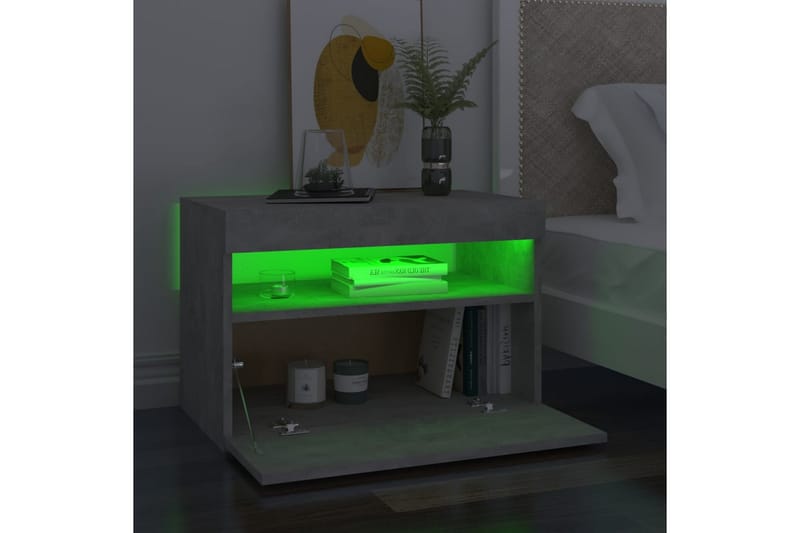 TV-tasot LED-valoilla 2 kpl betoninharmaa 60x35x40 cm - Harmaa - Huonekalut - TV- & Mediakalusteet - Tv taso & Mediataso