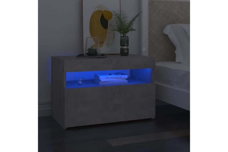 TV-tasot LED-valoilla 2 kpl betoninharmaa 60x35x40 cm - Harmaa - Huonekalut - TV- & Mediakalusteet - Tv taso & Mediataso