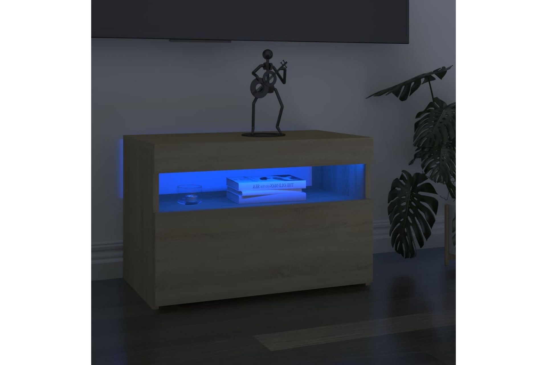 TV-tasot LED-valoilla 2 kpl Sonoma-tammi 60x35x40 cm - Ruskea - Huonekalut - TV- & Mediakalusteet - Tv taso & Mediataso