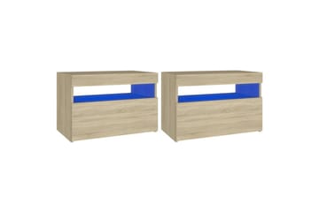 TV-tasot LED-valoilla 2 kpl Sonoma-tammi 60x35x40 cm - Ruskea - Huonekalut - TV- & Mediakalusteet - Tv taso & Mediataso