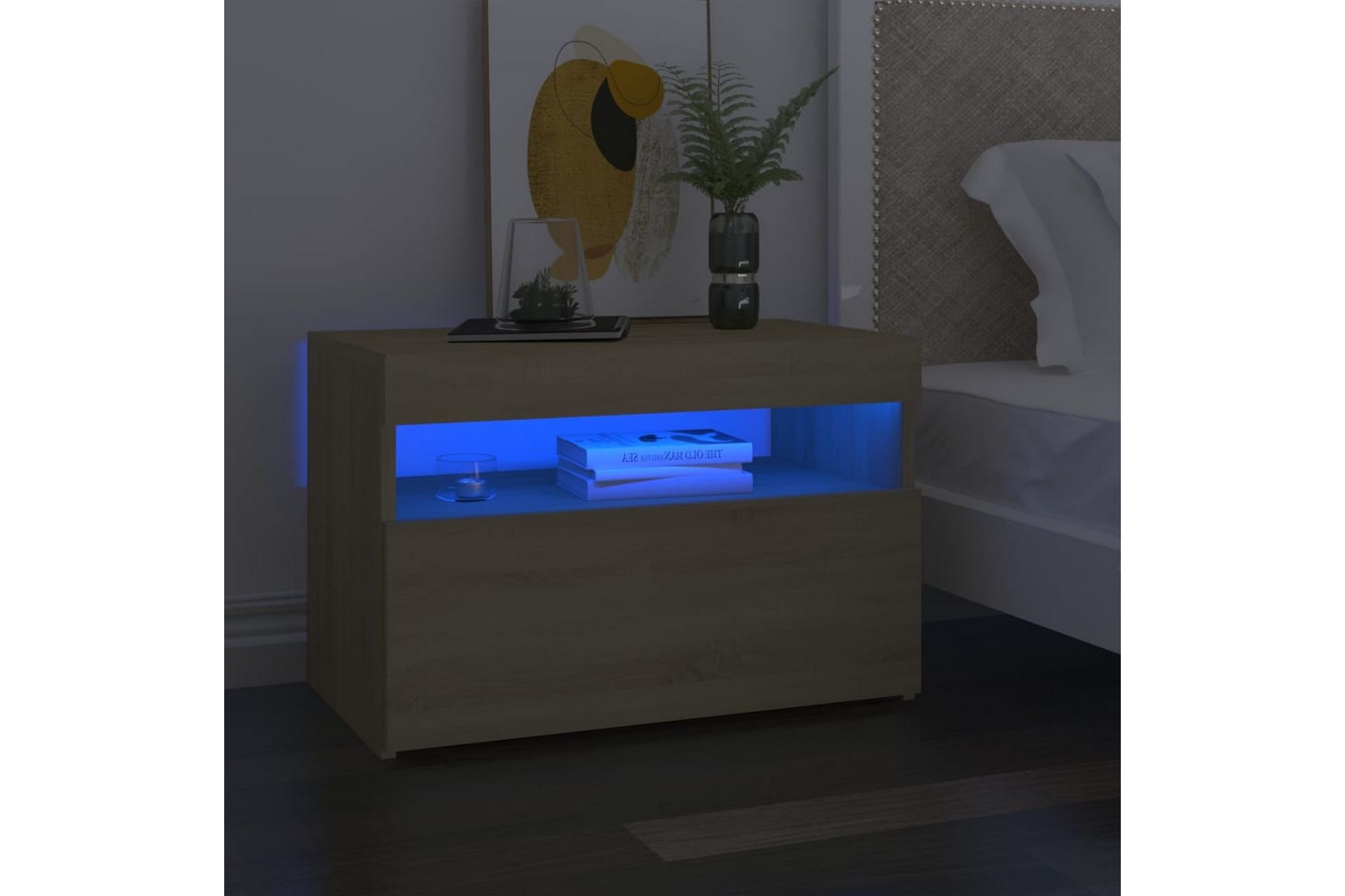 TV-tasot LED-valoilla 2 kpl Sonoma-tammi 60x35x40 cm - Ruskea - Huonekalut - TV- & Mediakalusteet - Tv taso & Mediataso