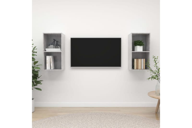 TV-tasot Seinäkiinnitettävät 2 kpl - Betoninharmaa - Huonekalut - TV- & Mediakalusteet - Tv taso & Mediataso