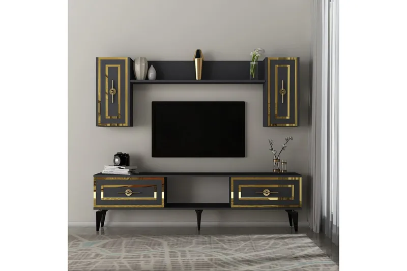 TV-yksikkö Barriet Antrasiitti - Antrasiitti - Huonekalut - TV- & Mediakalusteet - TV-kalustepaketti