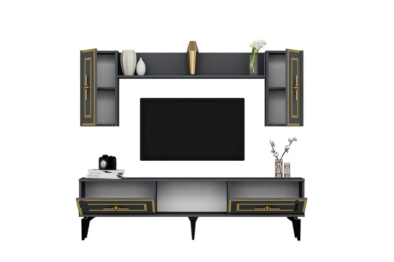 TV-yksikkö Barriet Antrasiitti - Antrasiitti - Huonekalut - TV- & Mediakalusteet - TV-kalustepaketti