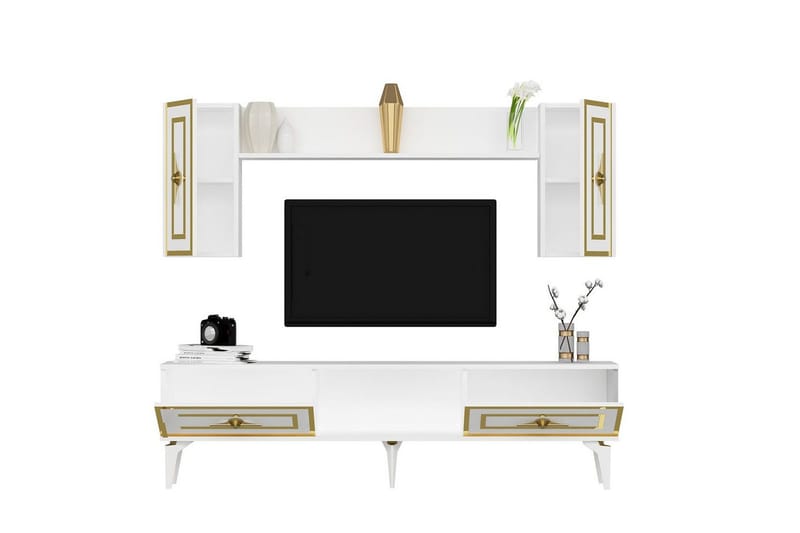 TV-yksikkö Barriet Valkoinen - Valkoinen - Huonekalut - TV- & Mediakalusteet - TV-kalustepaketti