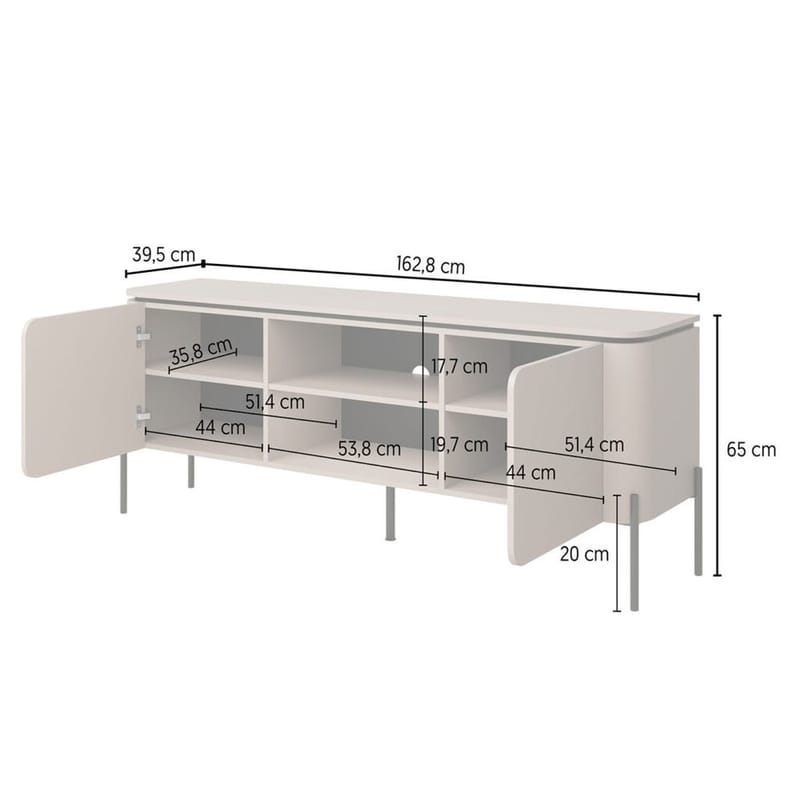 TV-yksikkö Bello 2 Ovia - Huonekalut - TV- & Mediakalusteet - Tv taso & Mediataso