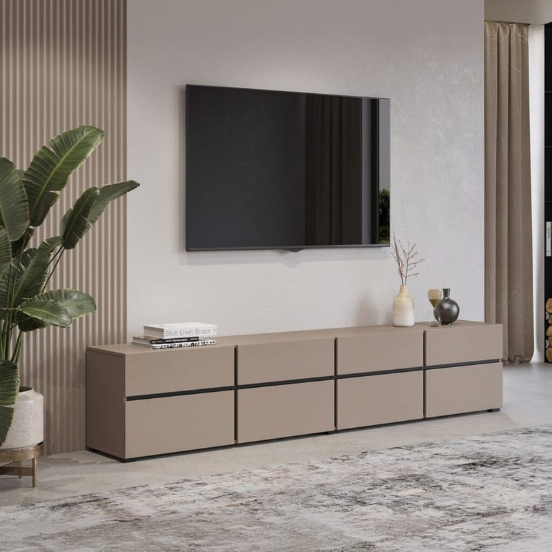 TV-yksikkö Cross 4 ovea ja 4 laatikkoa - Kongo - Musta - Huonekalut - TV- & Mediakalusteet - Tv taso & Mediataso