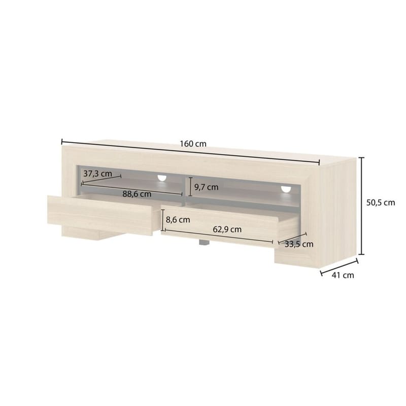 TV-yksikkö Cuba II 2 laatikolla - Huonekalut - TV- & Mediakalusteet - Tv taso & Mediataso