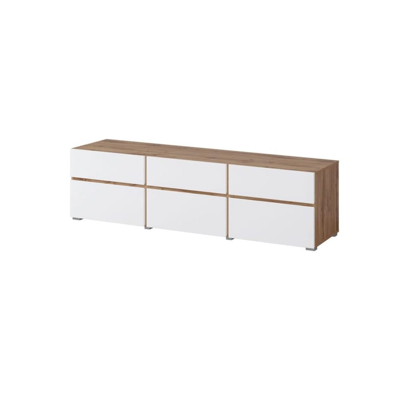 TV-yksikkö Risti 3 läppää ja 3 laatikkoa - Valkoinen - Huonekalut - TV- & Mediakalusteet - Tv taso & Mediataso