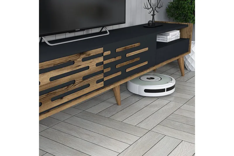 Valensiya TV-kaappi 180 cm - Pähkinä/Antrasiitti - Huonekalut - TV- & Mediakalusteet - TV-kaappi