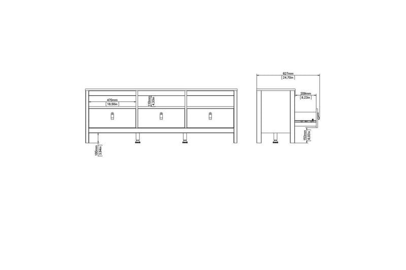 Vallvidera TV-taso 151,4 cm - Musta - Huonekalut - TV- & Mediakalusteet - Tv taso & Mediataso