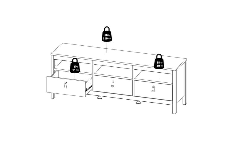 Vallvidera TV-taso 151 cm - Beige - Huonekalut - TV- & Mediakalusteet - Tv taso & Mediataso