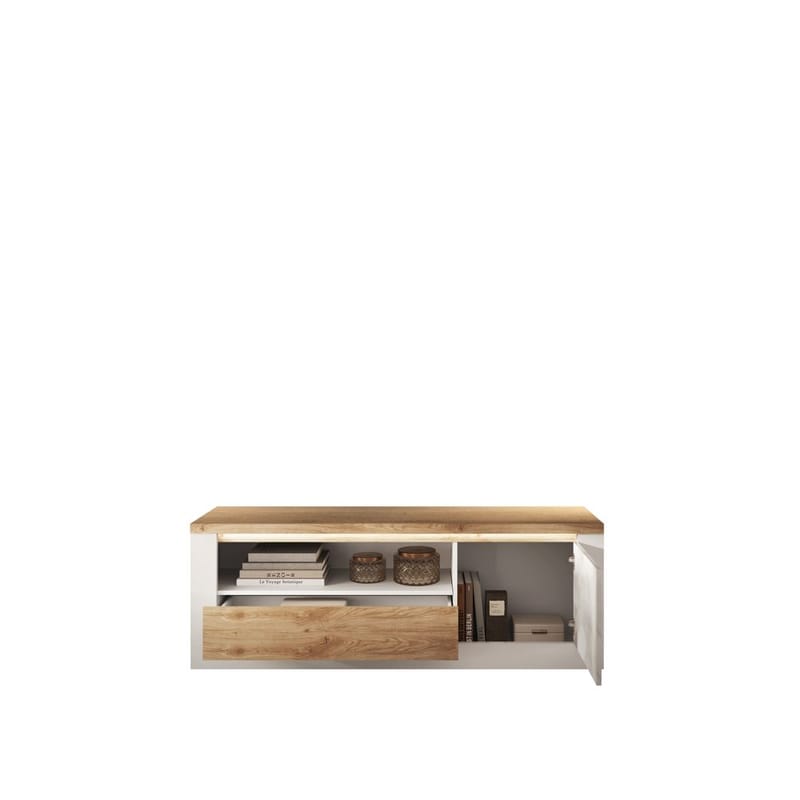 Vandesar TV-taso 160 cm - Luonnollinen/Valkoinen - Huonekalut - TV- & Mediakalusteet - Tv taso & Mediataso