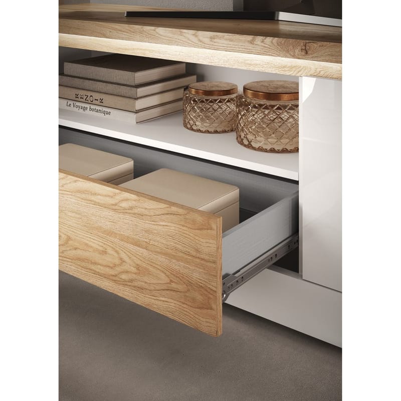 Vandesar TV-taso 207 cm - Luonnollinen/Valkoinen - Huonekalut - TV- & Mediakalusteet - Tv taso & Mediataso