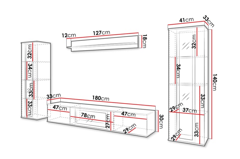 Vanhat Tv-Huonekalut - Beige - Huonekalut - TV- & Mediakalusteet - TV-kalustepaketti