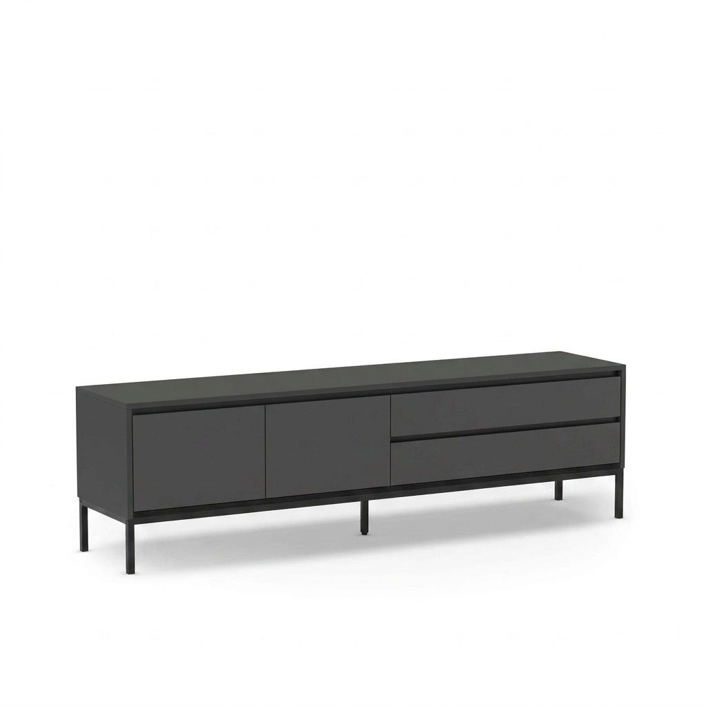 Velar TV-taso 180x55x40 cm - antrasiitti, puu musta, musta