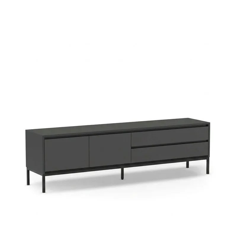 Velar TV-taso 180x55x40 cm, Antrasiitti/Wood Black/Musta