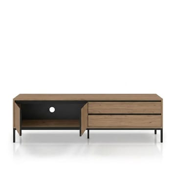 Velar TV-taso 180x55x40 cm - luonnontammi, puunmusta, musta - Huonekalut - TV- & Mediakalusteet - Tv taso & Mediataso