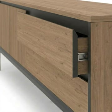 Velar TV-taso 180x55x40 cm - luonnontammi, puunmusta, musta - Huonekalut - TV- & Mediakalusteet - Tv taso & Mediataso