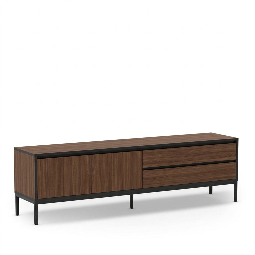 Velar TV-taso 180x55x40 cm - Milano Walnut, Wood Black, Musta