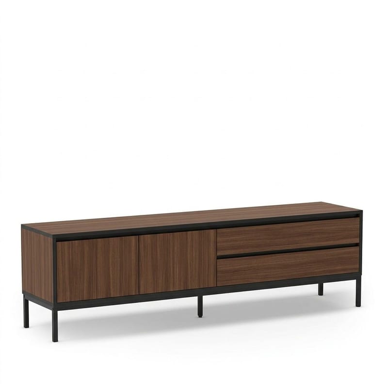 Velar TV-taso 180x55x40 cm - Milano Walnut, Wood Black, Musta - Huonekalut - TV- & Mediakalusteet - Tv taso & Mediataso