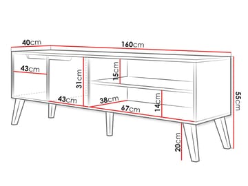 Virello-tv-taso 160 cm - ruskea - Huonekalut - TV- & Mediakalusteet - Tv taso & Mediataso