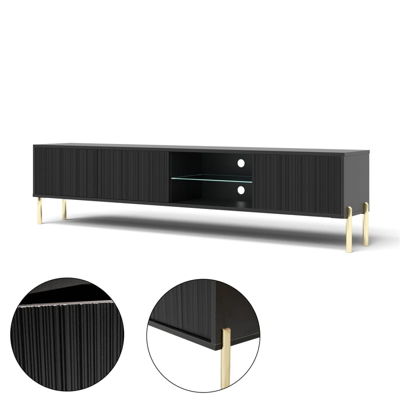 Virmani TV-taso 175 cm - Musta - Huonekalut - TV- & Mediakalusteet - Tv taso & Mediataso