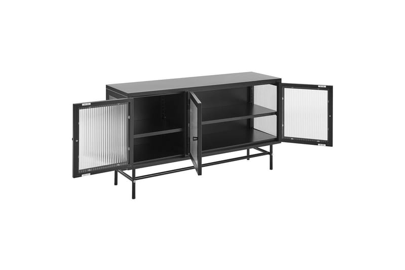 Vitrinikaappi Devon Musta - Musta - Säilytys - Kaappi - Vitriini