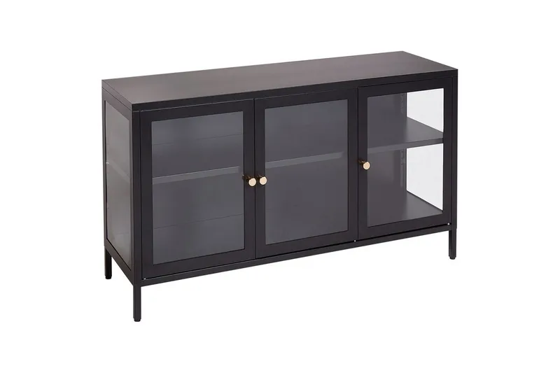 Vitrinikaappi Newport Musta, Musta