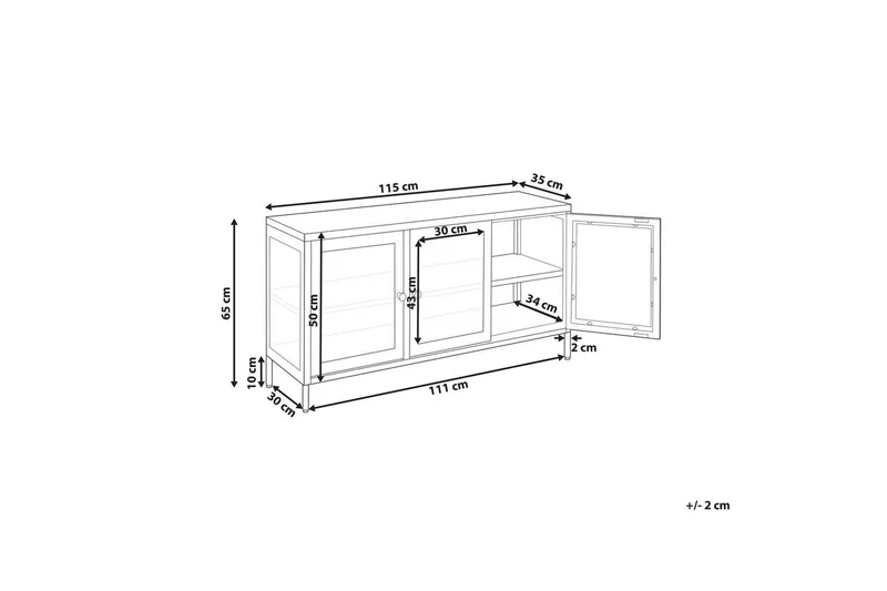 Vitrinikaappi Newport Musta - Musta - Säilytys - Kaappi - Vitriini