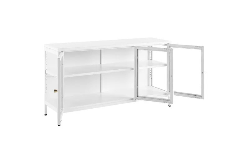 Vitrinikaappi Newport Valkoinen - Valkoinen - Säilytys - Kaappi - Vitriini