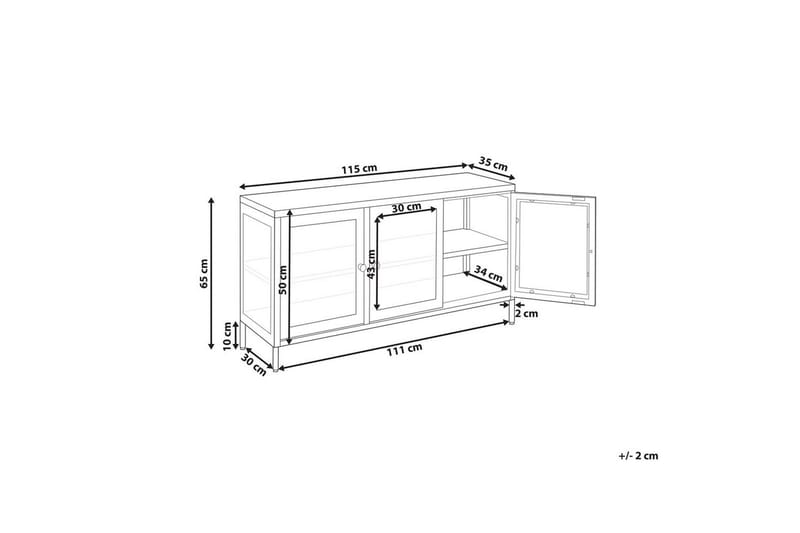 Vitrinikaappi Newport Valkoinen - Valkoinen - Säilytys - Kaappi - Vitriini