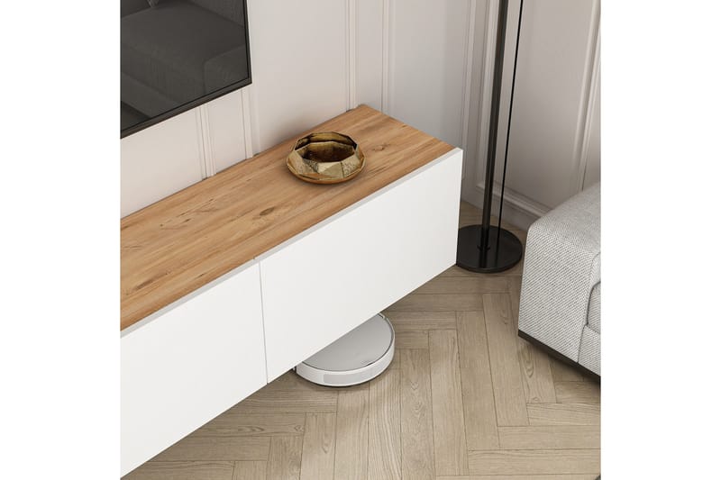 West Tv-taso 150 cm - Valkoinen/Ruskea - Huonekalut - TV- & Mediakalusteet - Tv taso & Mediataso