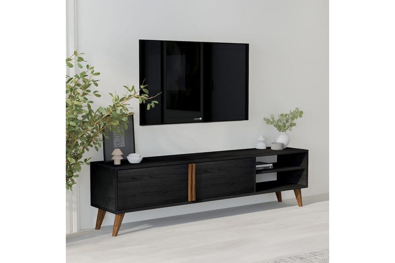 Ythmere TV-taso 160 cm - Musta - Huonekalut - TV- & Mediakalusteet - Tv taso & Mediataso