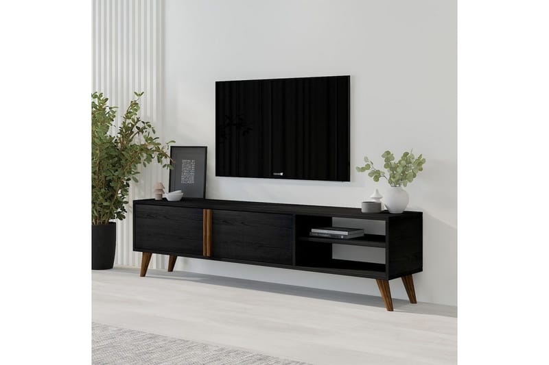 Ythmere TV-taso 160 cm - Musta - Huonekalut - TV- & Mediakalusteet - Tv taso & Mediataso
