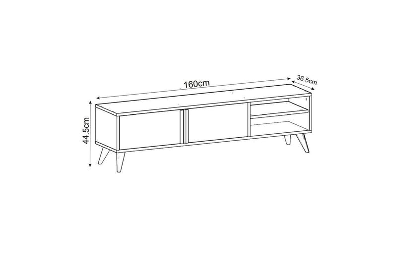 Ythmere TV-taso 160 cm - Musta - Huonekalut - TV- & Mediakalusteet - Tv taso & Mediataso