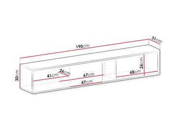 Zalricus TV-kaappi 190 cm - Beige - Huonekalut - TV- & Mediakalusteet - Tv taso & Mediataso
