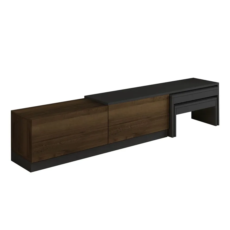 Zalven TV-taso 180x36x30 cm, Antrasiitti/Antiikkipähkinä
