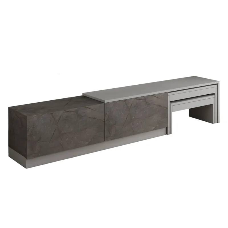 Zalven TV-taso 180x36x30 cm - Gordion-marmori ja harmaa - Huonekalut - TV- & Mediakalusteet - Tv taso & Mediataso