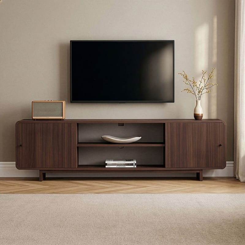 Zavio TV-taso Säilytystilalla 180x52x34 cm - Pähkinä - Huonekalut - TV- & Mediakalusteet - Tv taso & Mediataso