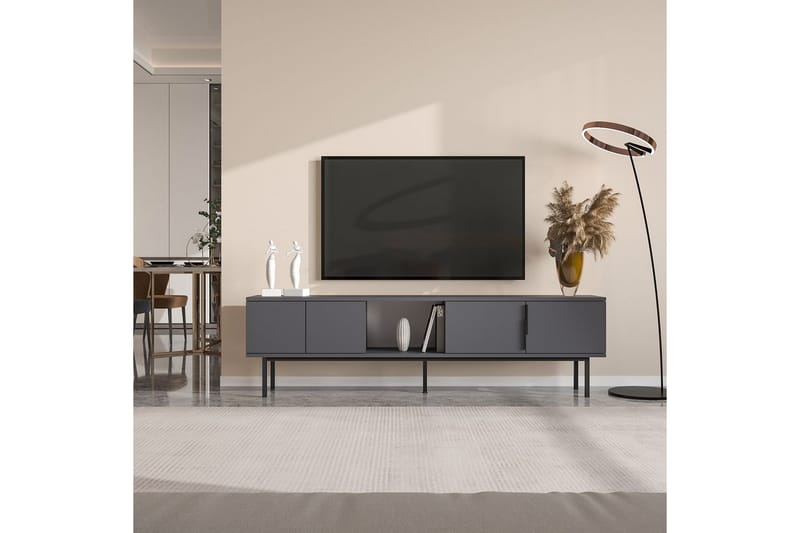 Zeiran TV-taso 180 cm - Antrasiitti - Huonekalut - TV- & Mediakalusteet - Tv taso & Mediataso