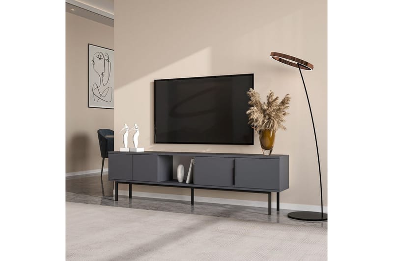 Zeiran TV-taso 180 cm - Antrasiitti - Huonekalut - TV- & Mediakalusteet - Tv taso & Mediataso